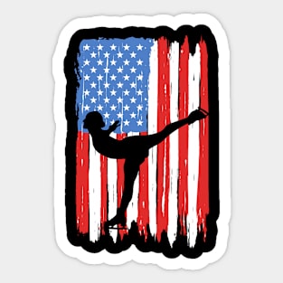 American Flag Skating Graphic Sticker